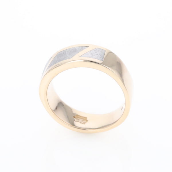 Meteorite Ring, 3 Section Inlaid Design