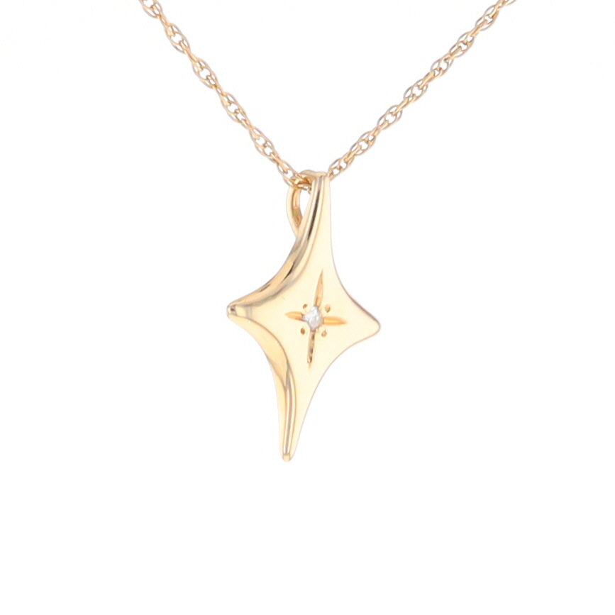 North Star Pendant Diamond Solitaire