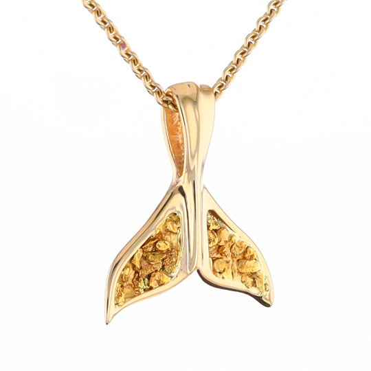 Whale Tail Gold Nugget Pendant