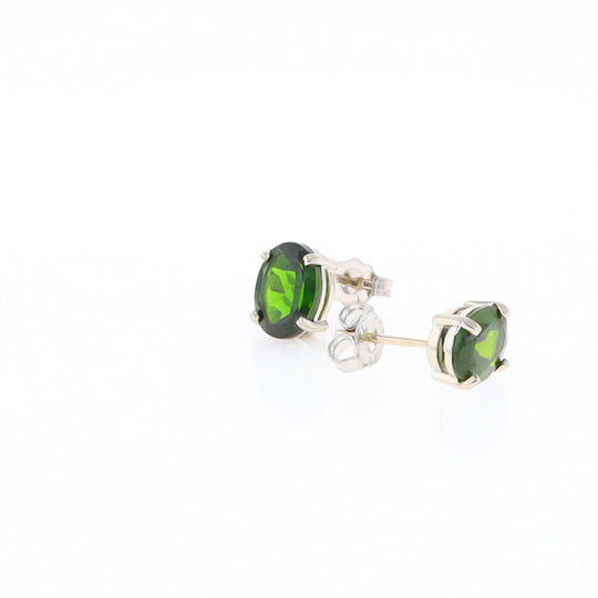 Chrome Diopside Solitaire Studs