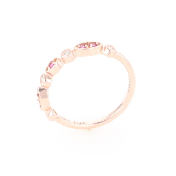 Pink Sapphire Simply Vintage Wedding Band