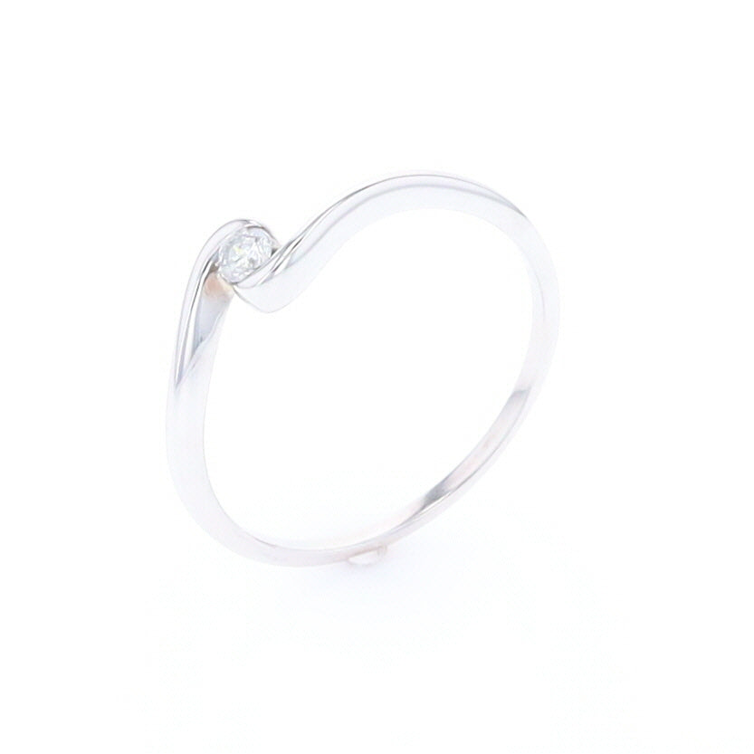 White Gold Wrap Solitaire Ring