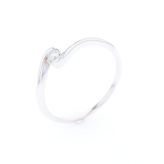 White Gold Wrap Solitaire Ring