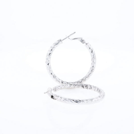 Diamond Cut Hoop Earrings
