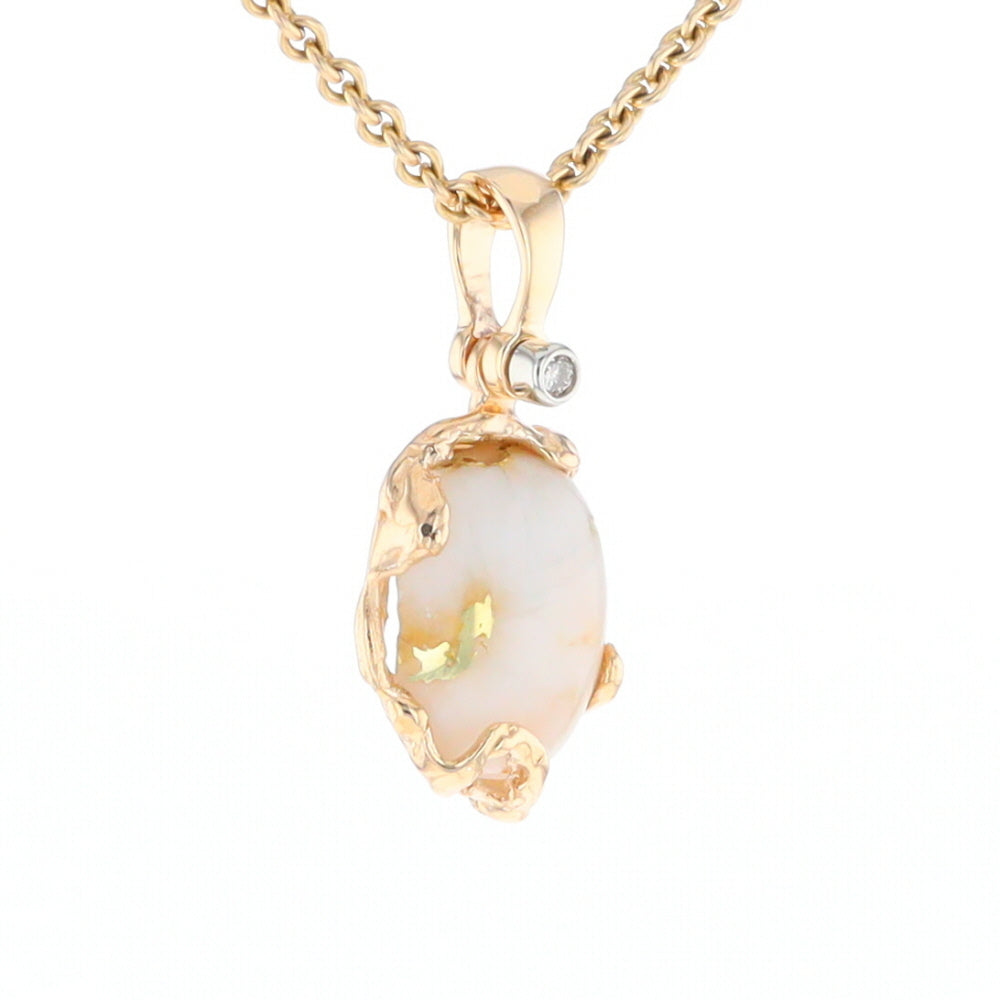 Gold Quartz Free Form Pendant