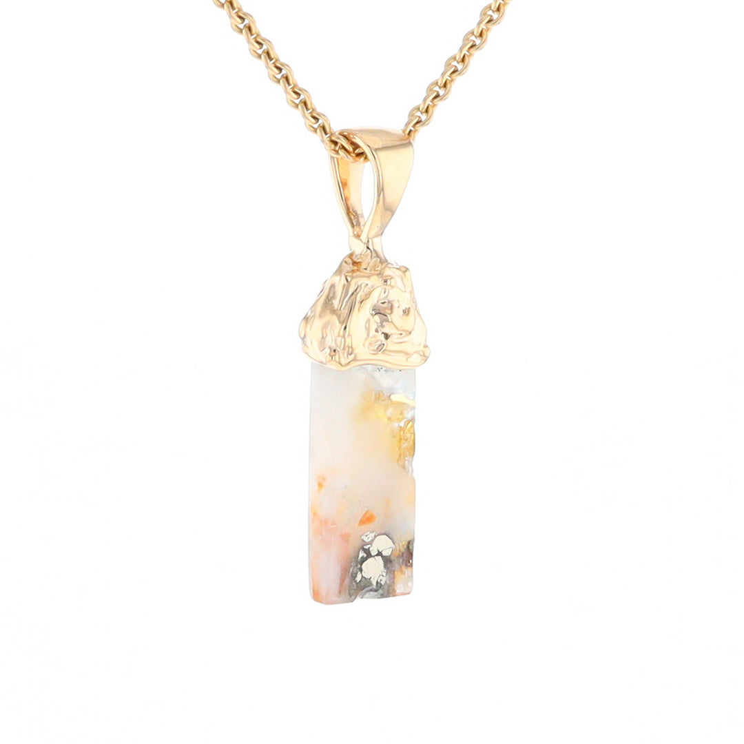 Gold Quartz Free Form Pendant