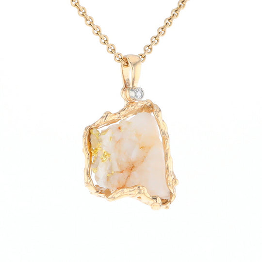 Rough Gold Quartz Freeform Pendant