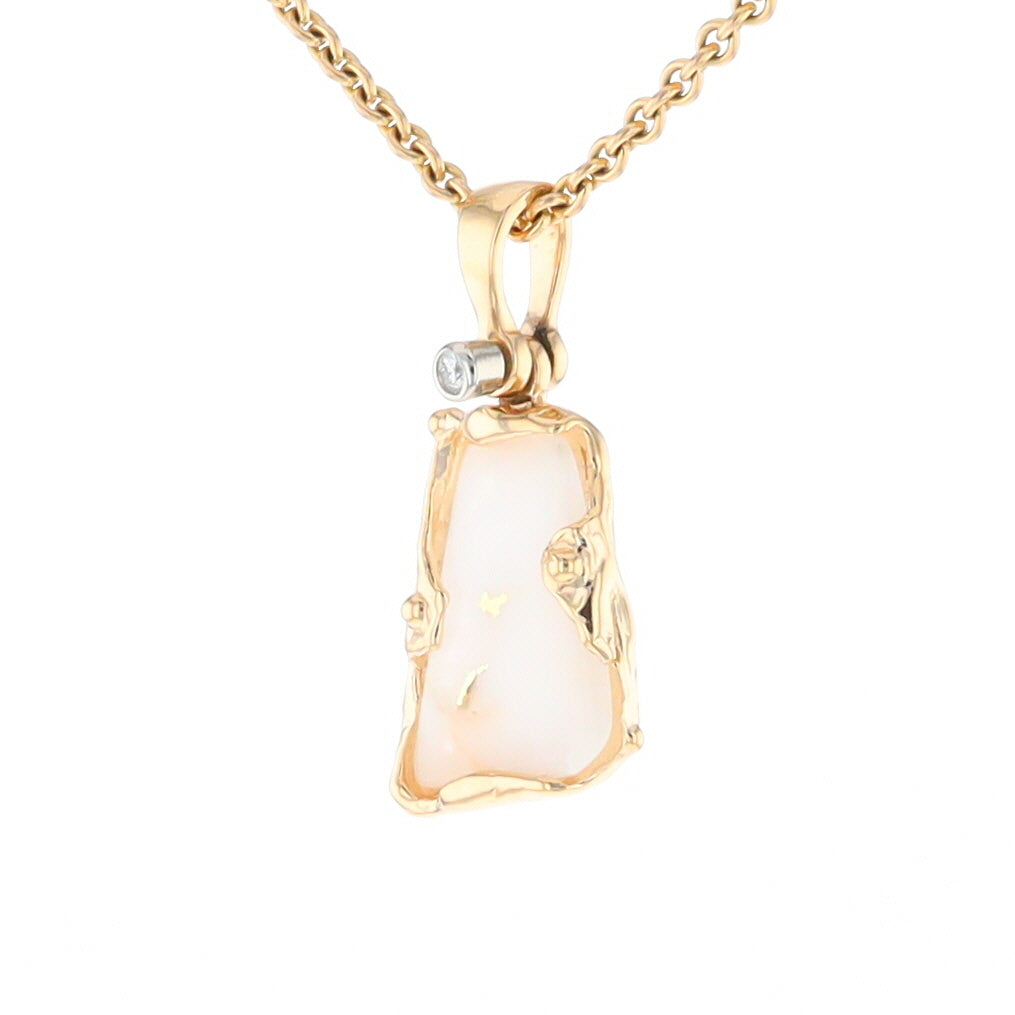 Gold Quartz Freeform Pendant