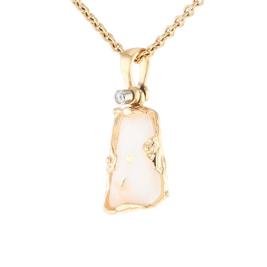 Gold Quartz Freeform Pendant