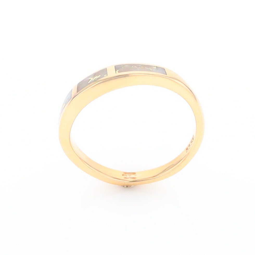 3 Section Gold Quartz Ring Lady’s Anniversary Band G2
