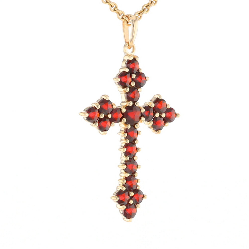 Vintage Garnet Cluster Cross