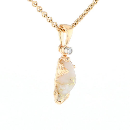 Gold Quartz Free Form Pendant