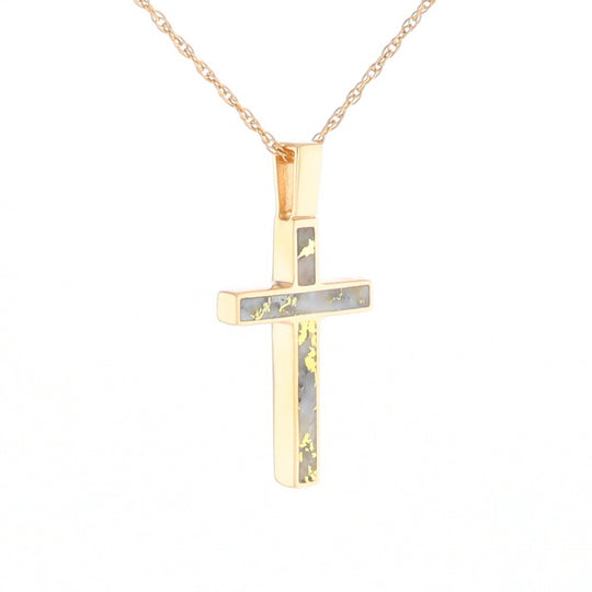 Three Section Gold Quartz Cross - G2