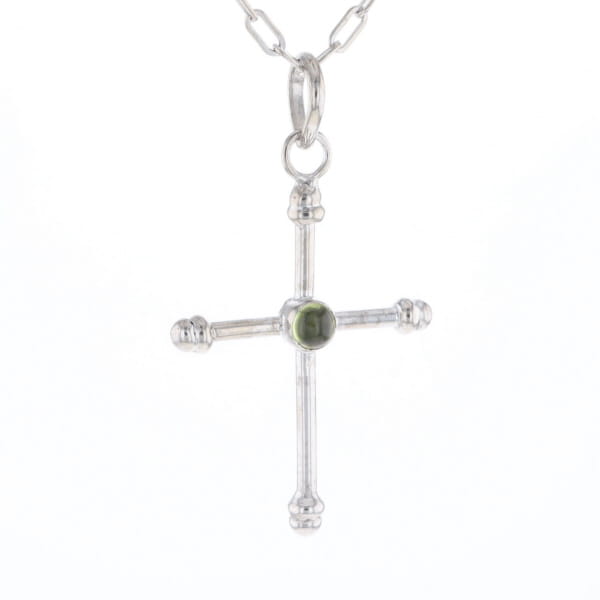 Silver Peridot Cross