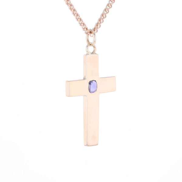Cross Pendant with Purple Sapphire