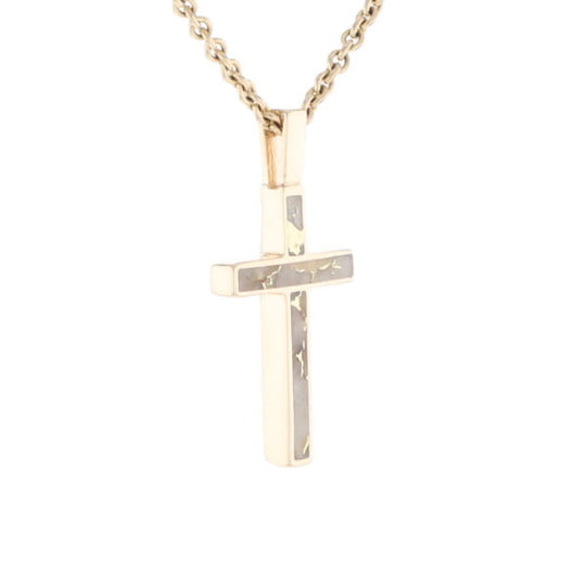 Three Section Gold Quartz Cross - G2