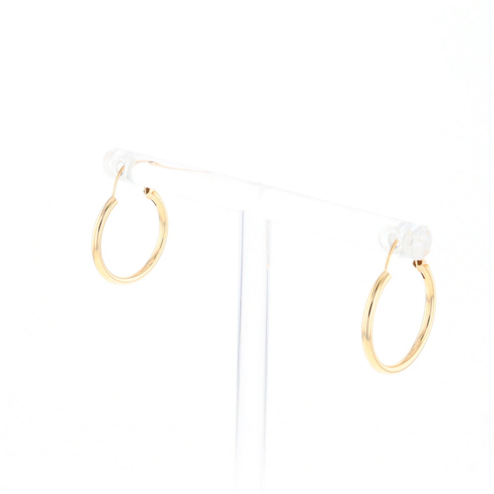 Gold Hollow Tube Hoop Earrings