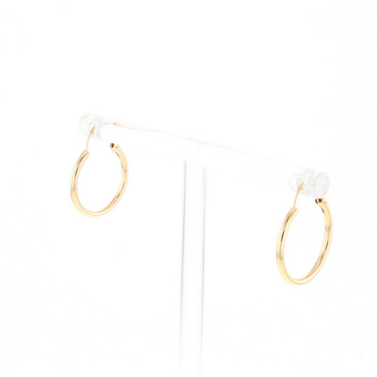 Gold Hollow Tube Hoop Earrings