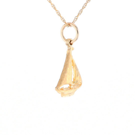 Yellow Gold Sailboat Pendant