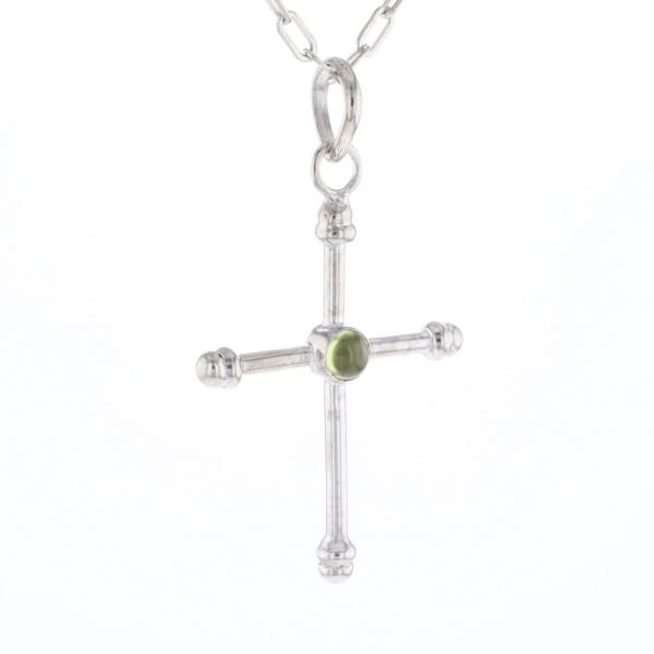 Silver Peridot Cross
