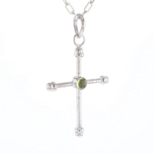 Silver Peridot Cross