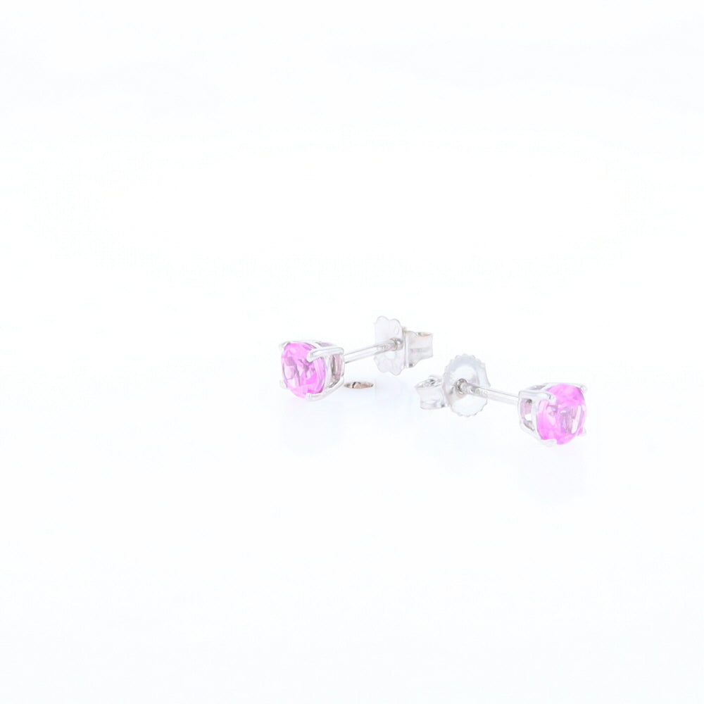 Pink Sapphire Stud Earrings
