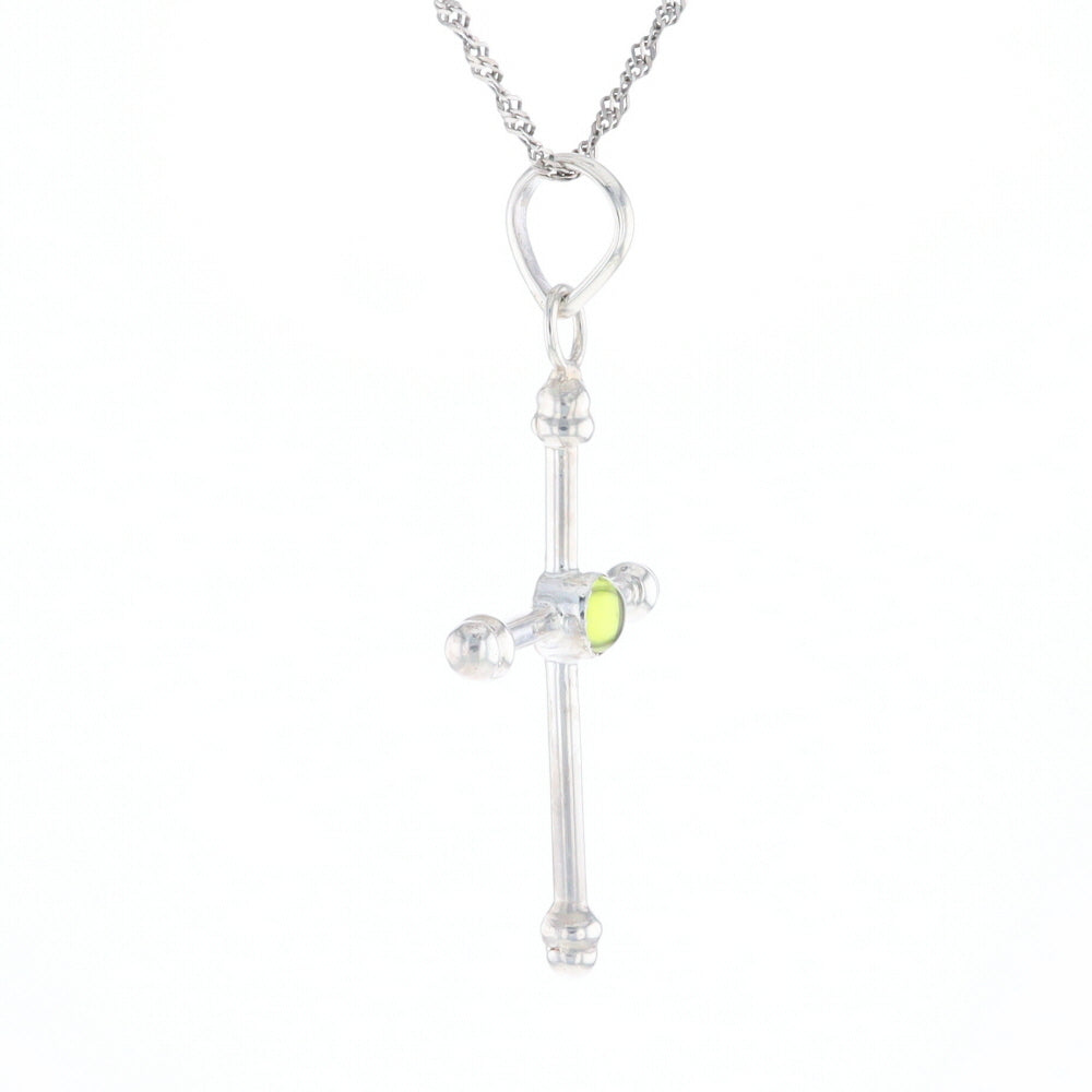 Silver Peridot Cross