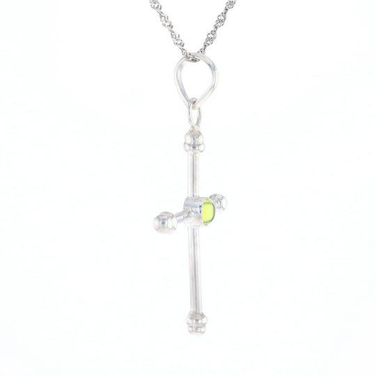 Silver Peridot Cross