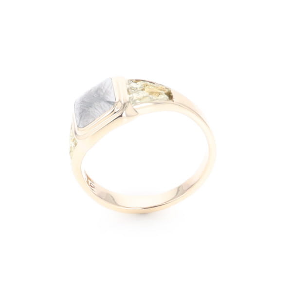 Meteorite & Gold Nugget Ring