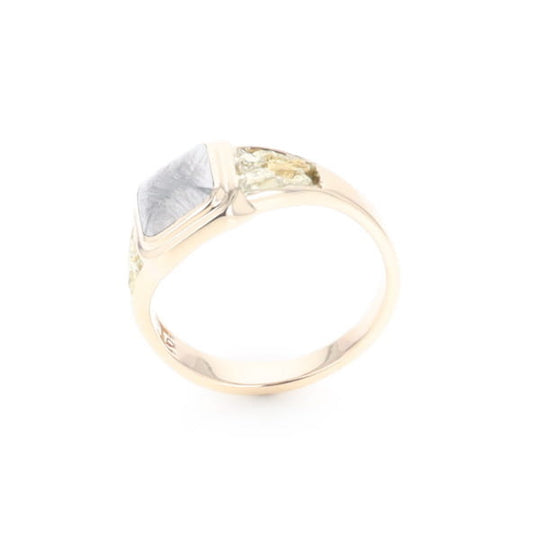 Meteorite & Gold Nugget Ring