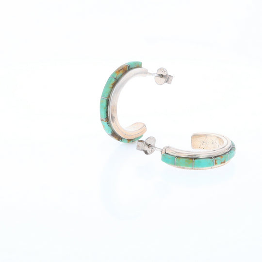 Turquoise Semi-Hoop Earrings