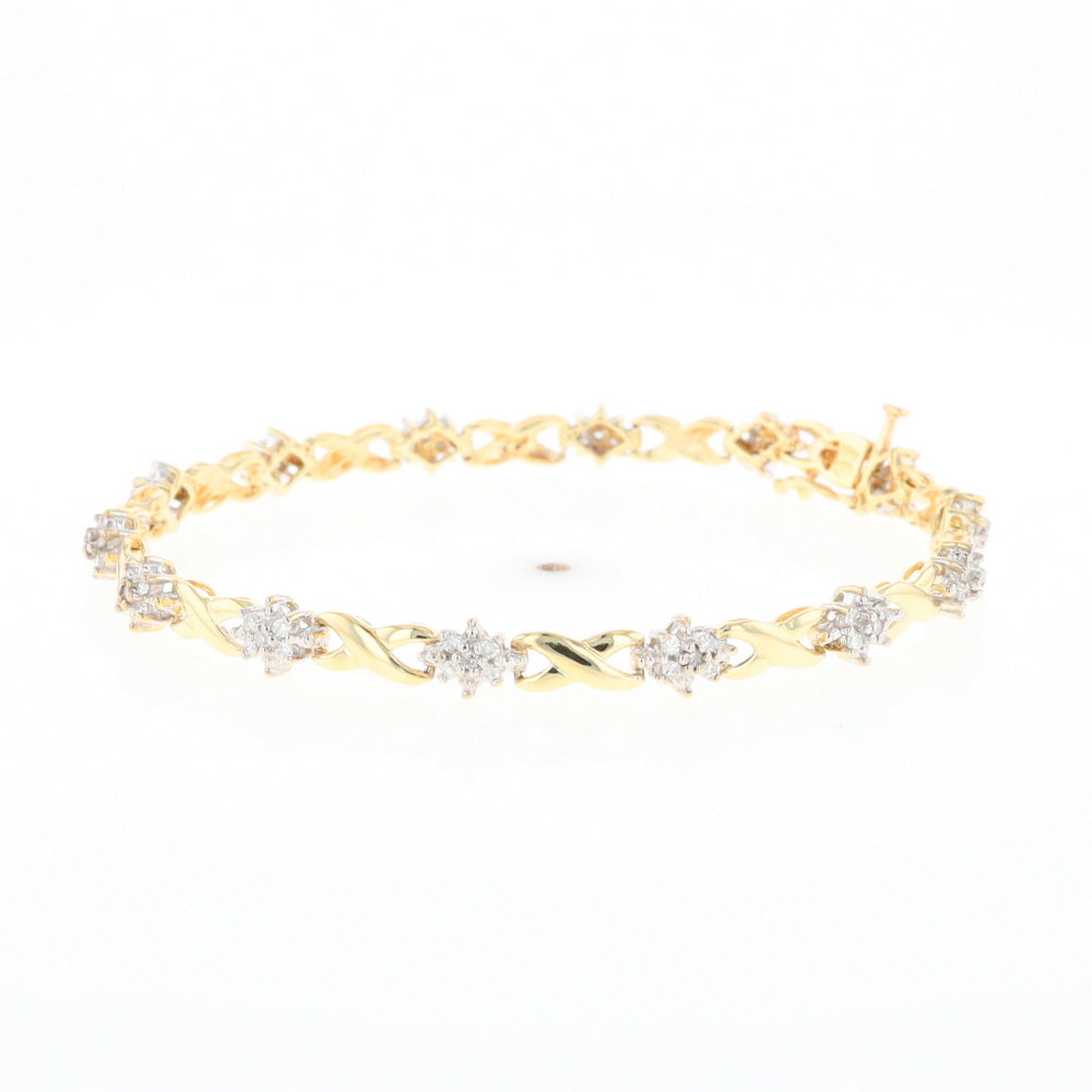 Diamond Cluster & Infinity Link Tennis Bracelet