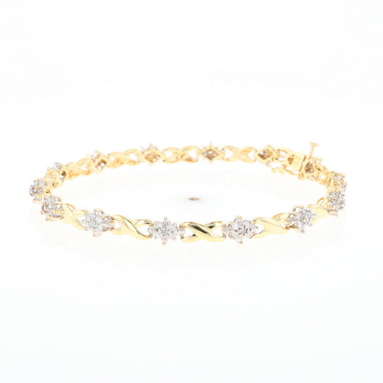 Diamond Cluster & Infinity Link Tennis Bracelet