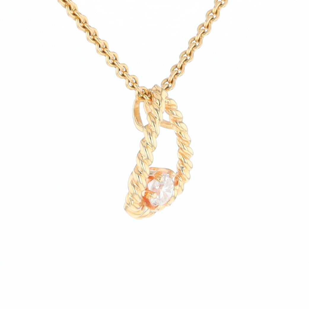 Solitaire Diamond Pear-shaped Rope Pendant