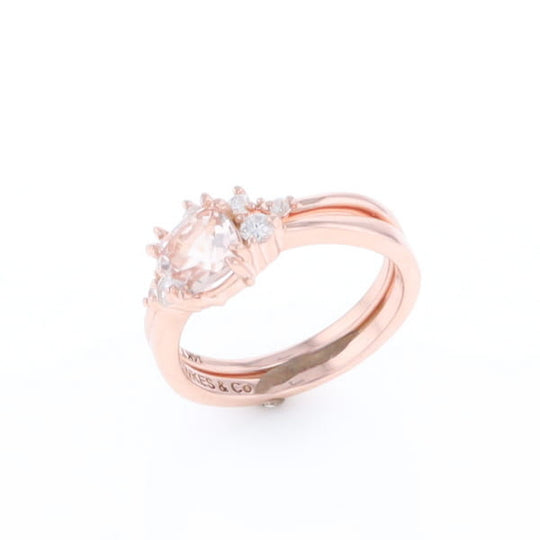 Two Ring Morganite Wedding Set