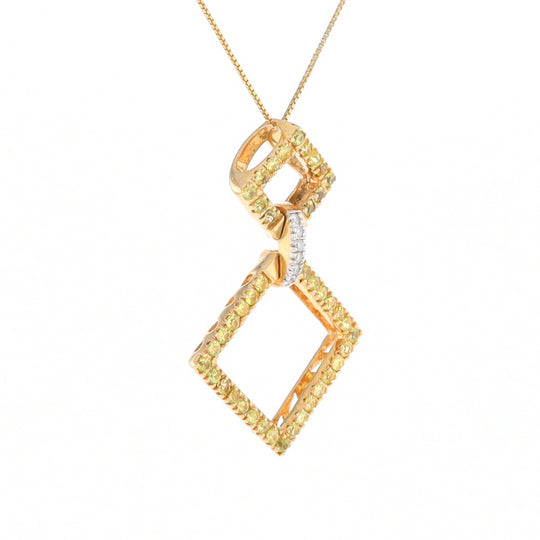 Yellow Sapphire Double Square Necklace