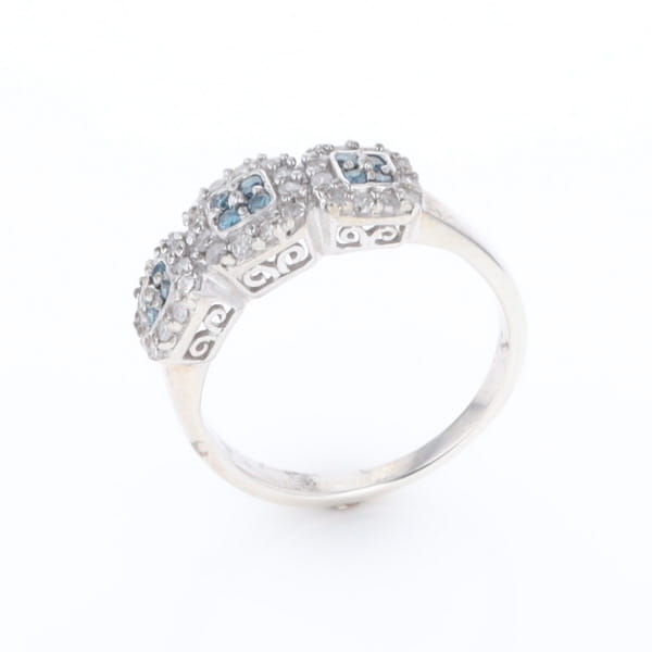 Triple Diamond Halo Ring