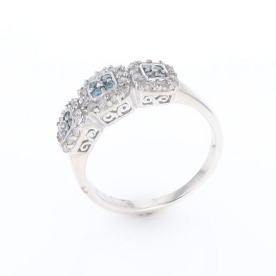 Triple Diamond Halo Ring