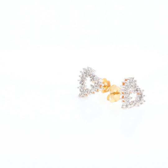 Diamond Heart Stud Earrings