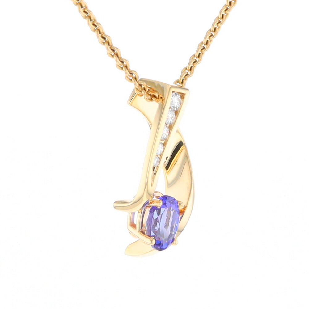 Synthetic Sapphire & Diamond Slide Pendant