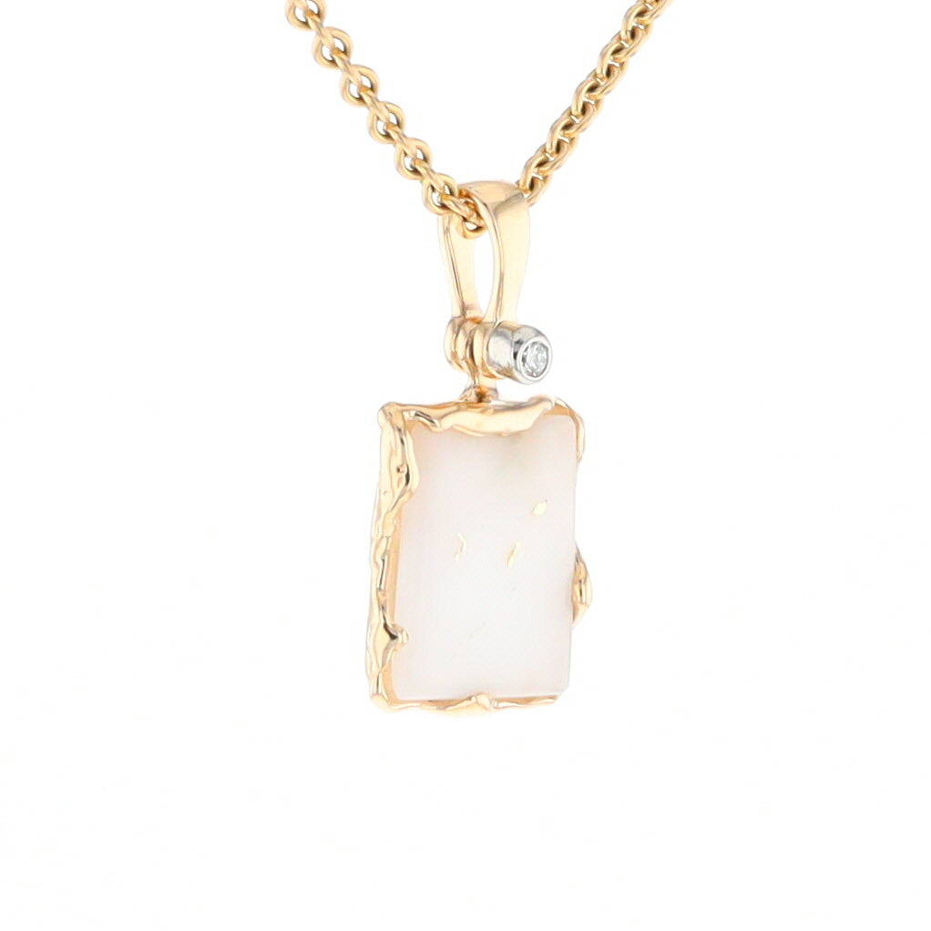 Gold Quartz Freeform Pendant (G2)