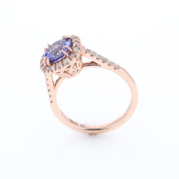 Rose Gold Tanzanite Halo Ring