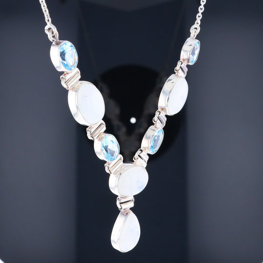 Moonstone & Blue Topaz Necklace