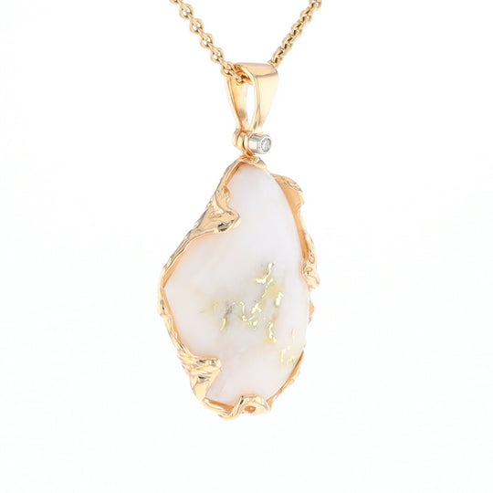 Gold Quartz Freeform Pendant