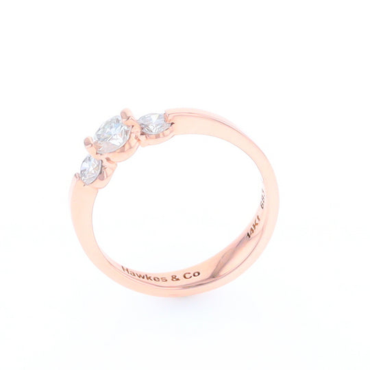 Rose Gold Three-Stone Engagement Ring