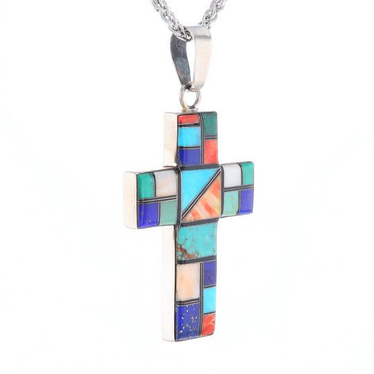 Multi-Stone Mosaic Cross