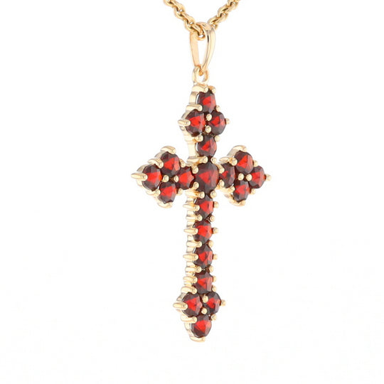 Vintage Garnet Cluster Cross