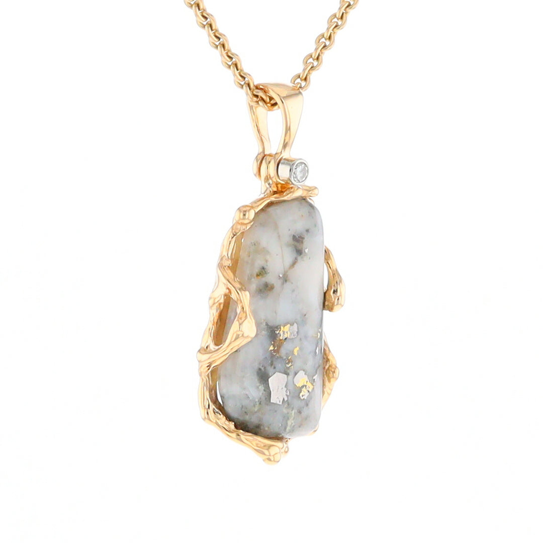 Free Form Gold Quartz Pendant