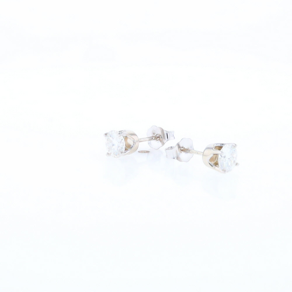 Moissanite Solitaire Stud Earrings