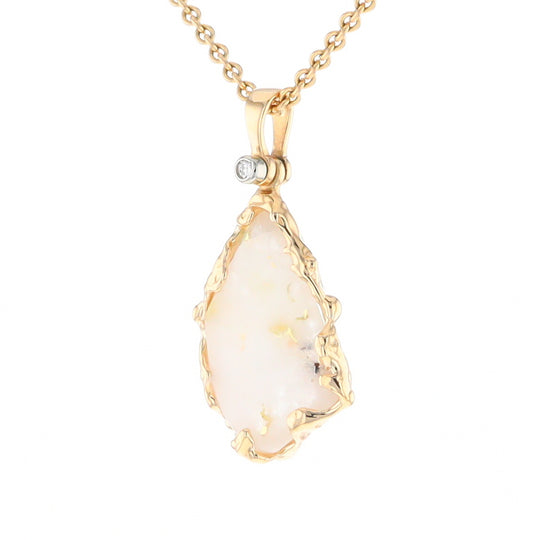 Gold Quartz Freeform Pendant  (G2)